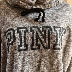 PINK by Victoria’s Secret pullover Sz small gray black drawstring